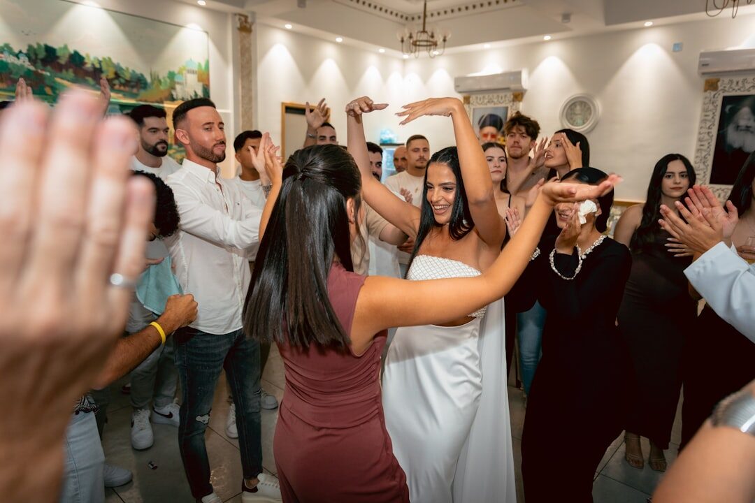 Seniors dancing together at a community club event