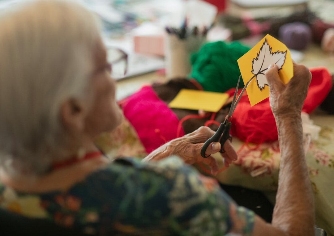seniors doing crafts