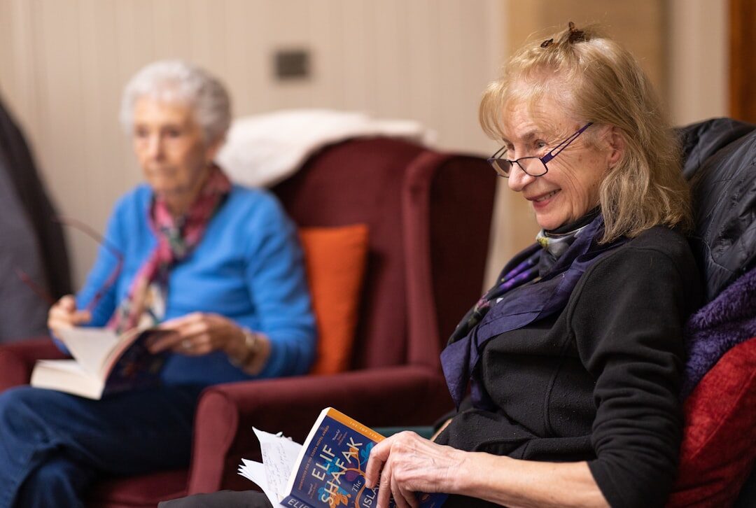 group of seniors chatting in club