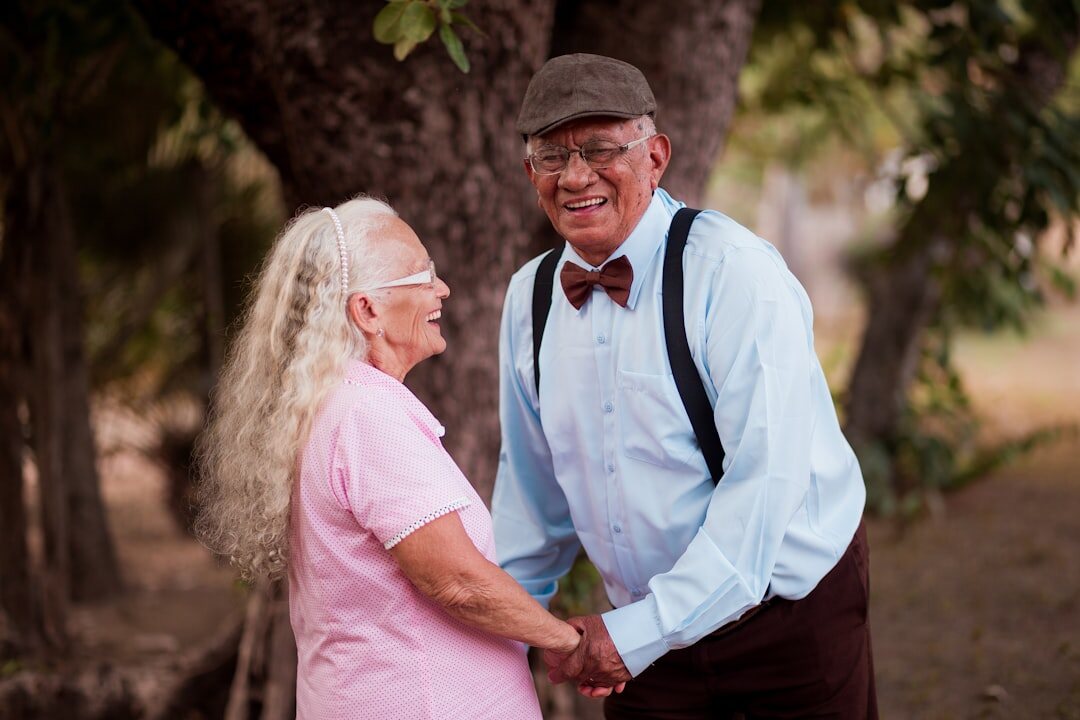 senior couple smiling