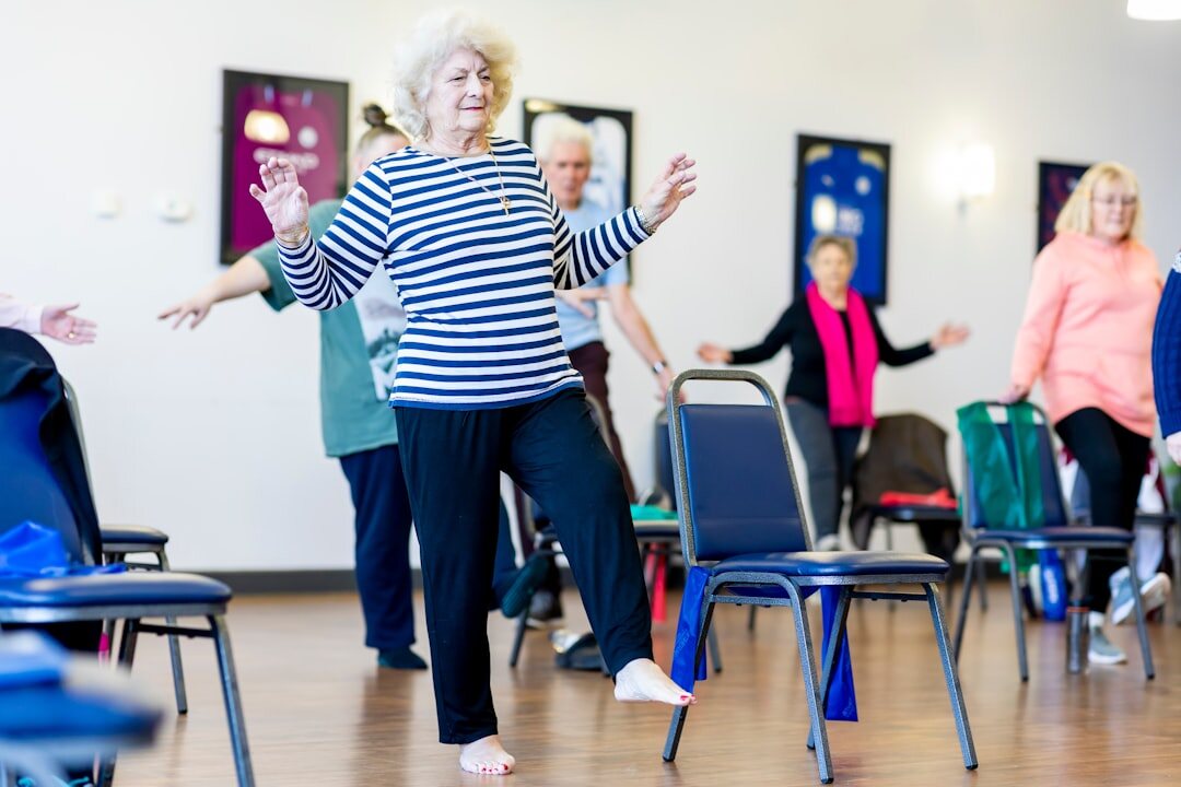 seniors doing gentle exercise