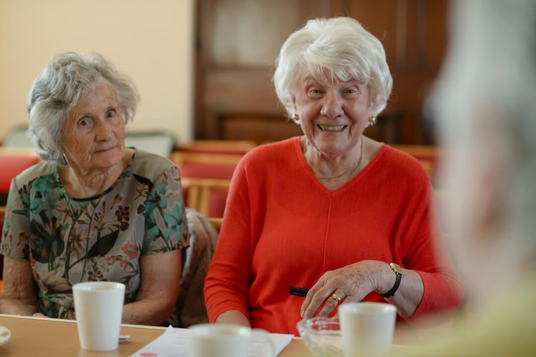 seniors laughing together